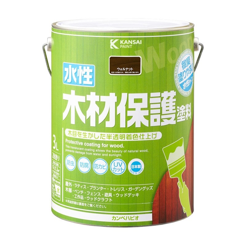 カンペハピオ 9001730 水性木材保護塗料 ウォルナット 3L #00647653571030 1個（ご注文単位1個）【直送品】