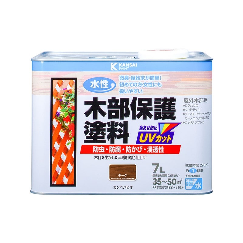 カンペハピオ 9001697 水性木部保護塗料 チーク 7L #00617653511070 1個（ご注文単位1個）【直送品】