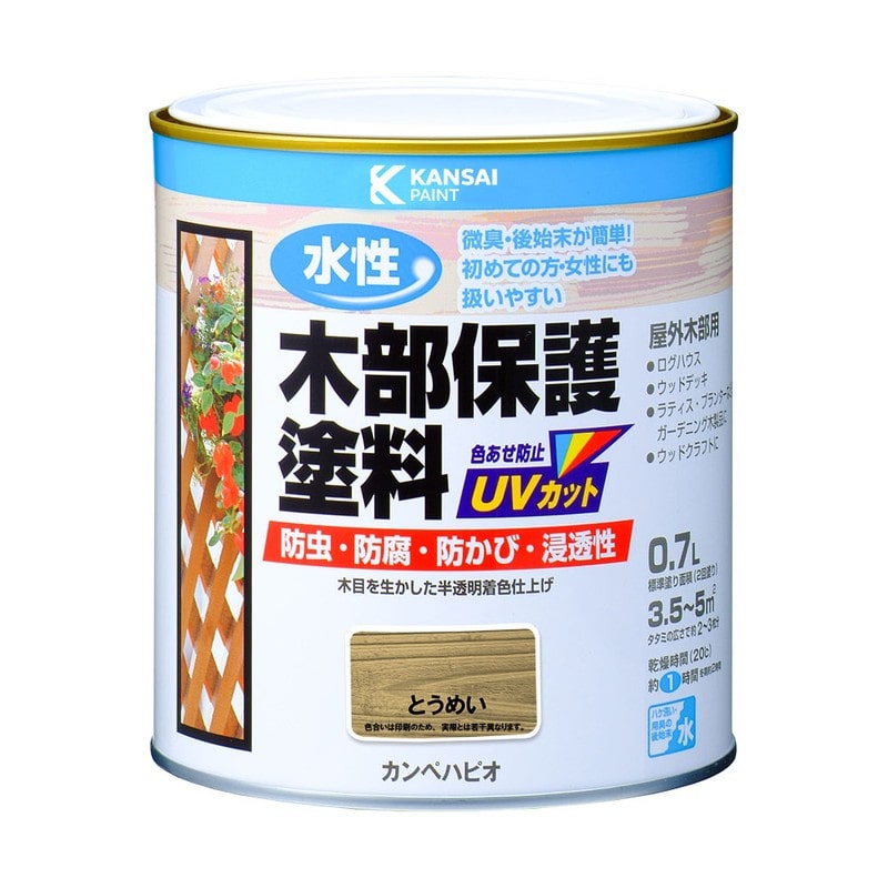 カンペハピオ 9001673 水性木部保護塗料 とうめい 0.7L #00617654001007 1個（ご注文単位1個）【直送品】