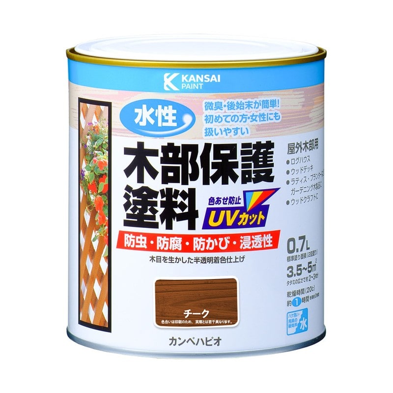 カンペハピオ 9001675 水性木部保護塗料 チーク 0.7L #00617653511007 1個（ご注文単位1個）【直送品】