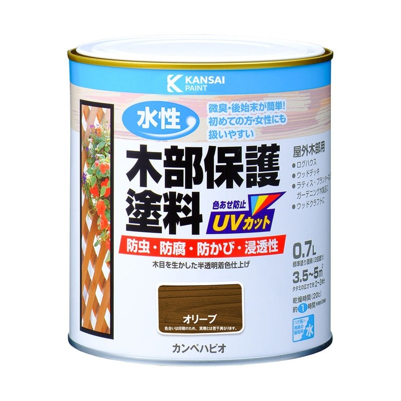 カンペハピオ 9001679 水性木部保護塗料 オリーブ 0.7L #00617653561007 1個（ご注文単位1個）【直送品】