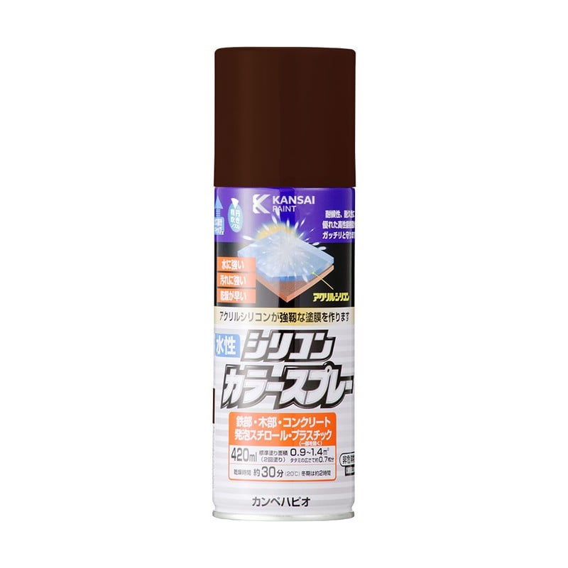 カンペハピオ 9002211 水性シリコンカラースプレー ダークBW 420ML #00507654142420 1個（ご注文単位1個）【直送品】
