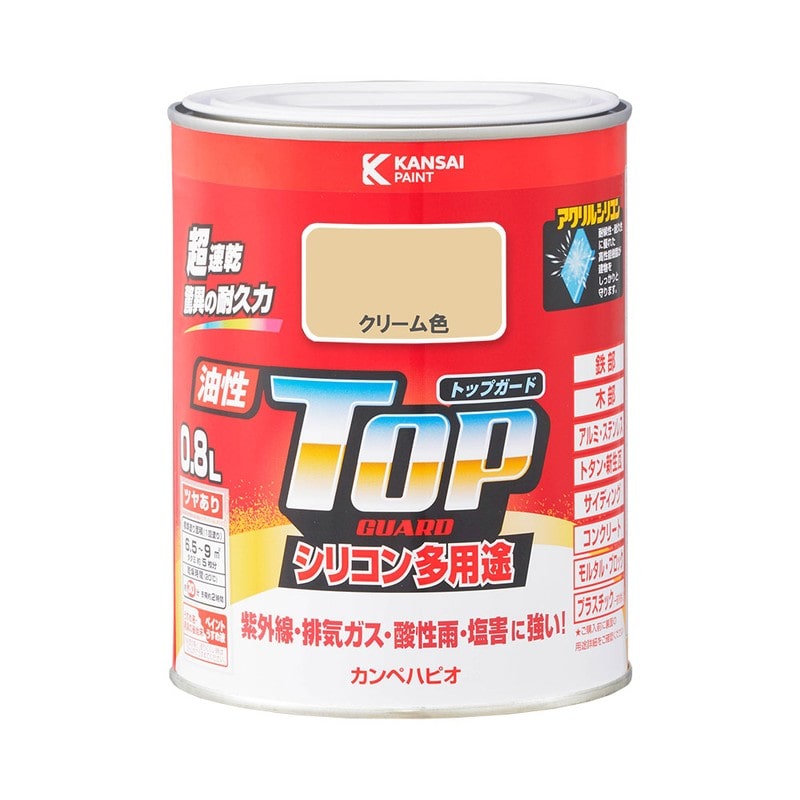 カンペハピオ 9000646 油性トップガード クリーム色 0.8L #00017640111008 1個(ご注文単位1個)【直送品】