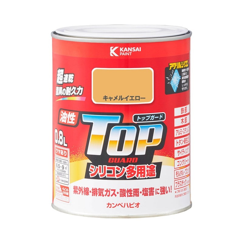 カンペハピオ 9000665 油性トップガード キャメルイエロー 0.8L #00017640751008 1個（ご注文単位1個）【直送品】