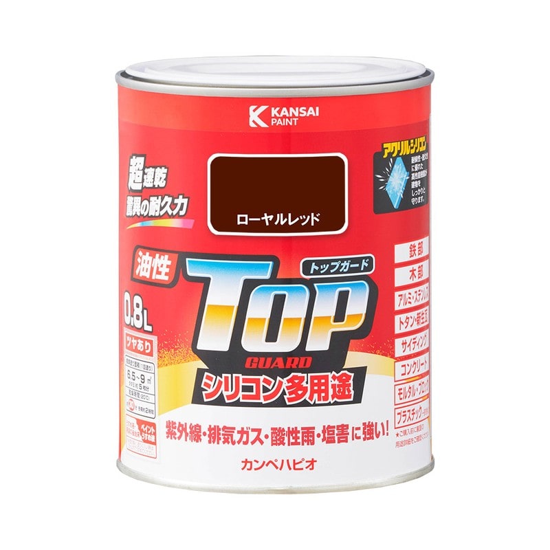 カンペハピオ 9000669 油性トップガード ローヤルレッド 0.8L #00017645141008 1個（ご注文単位1個）【直送品】
