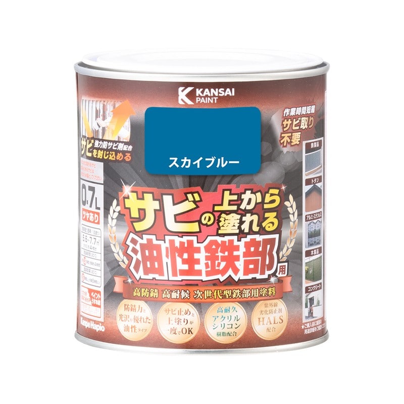 カンペハピオ 9002832 油性鉄部用S スカイブルー 0.7L #00357640641007 1個（ご注文単位1個）【直送品】