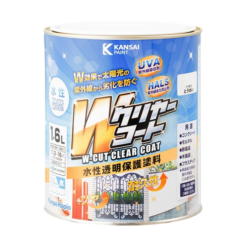 カンペハピオ 9002751 Wカットクリヤー とうめい 1.6L #00187654001016 1個（ご注文単位1個）【直送品】
