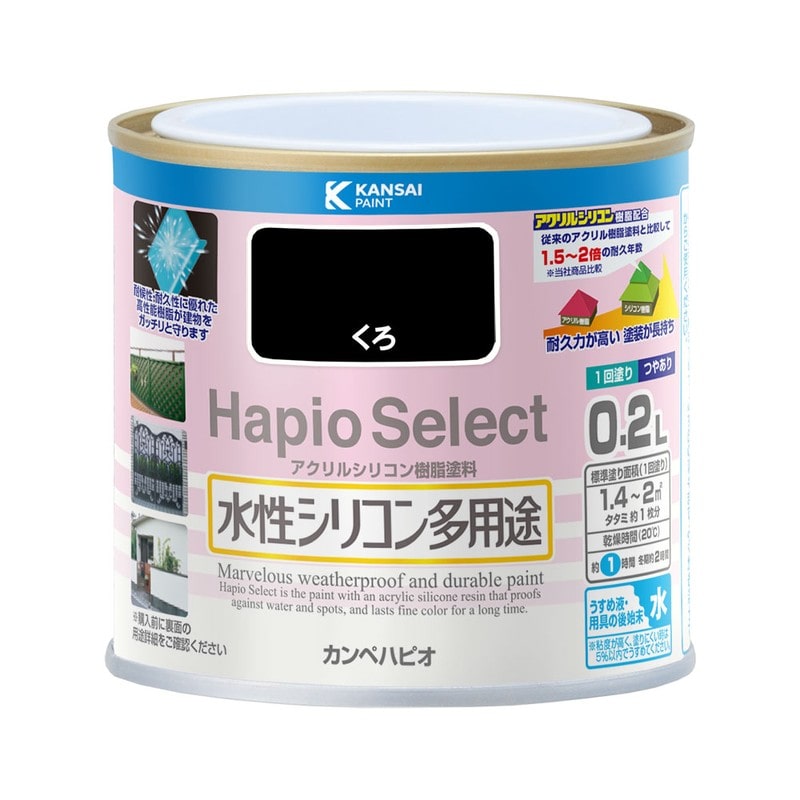 カンペハピオ 9000002 ハピオセレクト くろ 0.2L #00017650021002 1個(ご注文単位1個)【直送品】