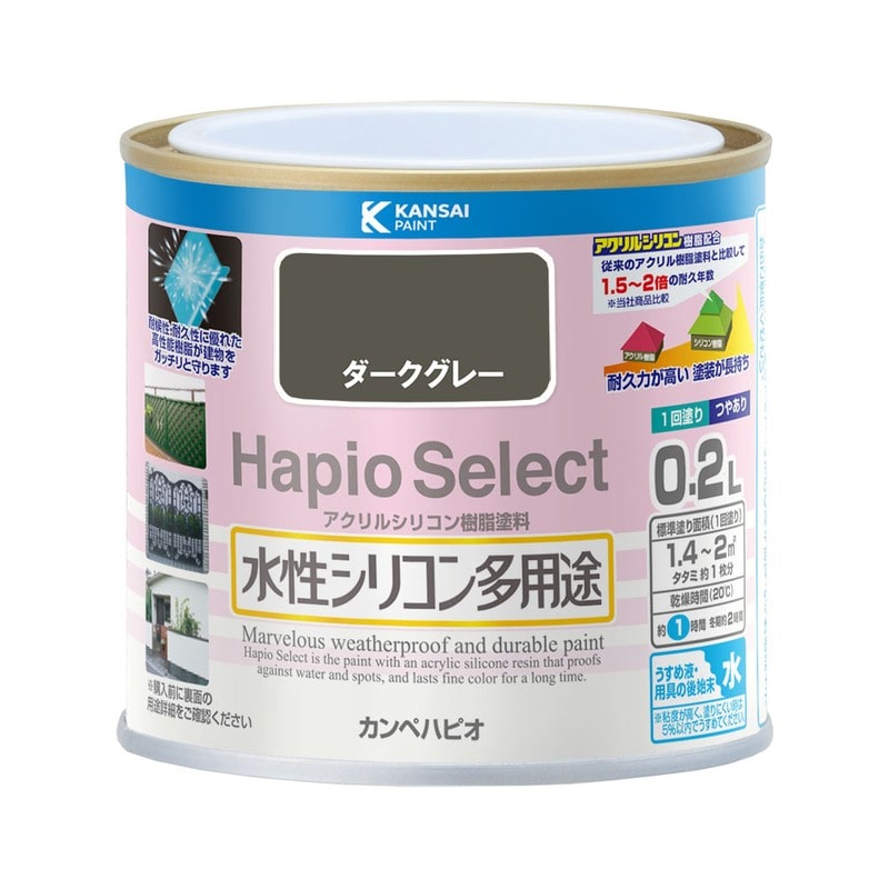 カンペハピオ 9000017 ハピオセレクト ダークグレー 0.2L #00017650091002 1個(ご注文単位1個)【直送品】