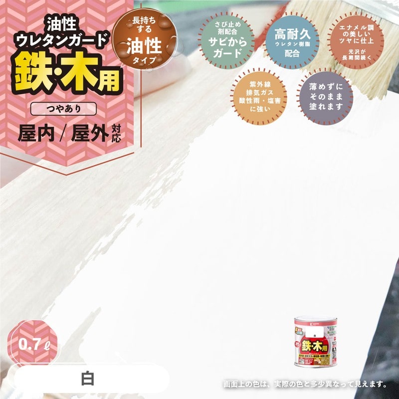 カンペハピオ 9000763 油性ウレタンガード 白 0.7L #00037640011007 1個(ご注文単位1個)【直送品】