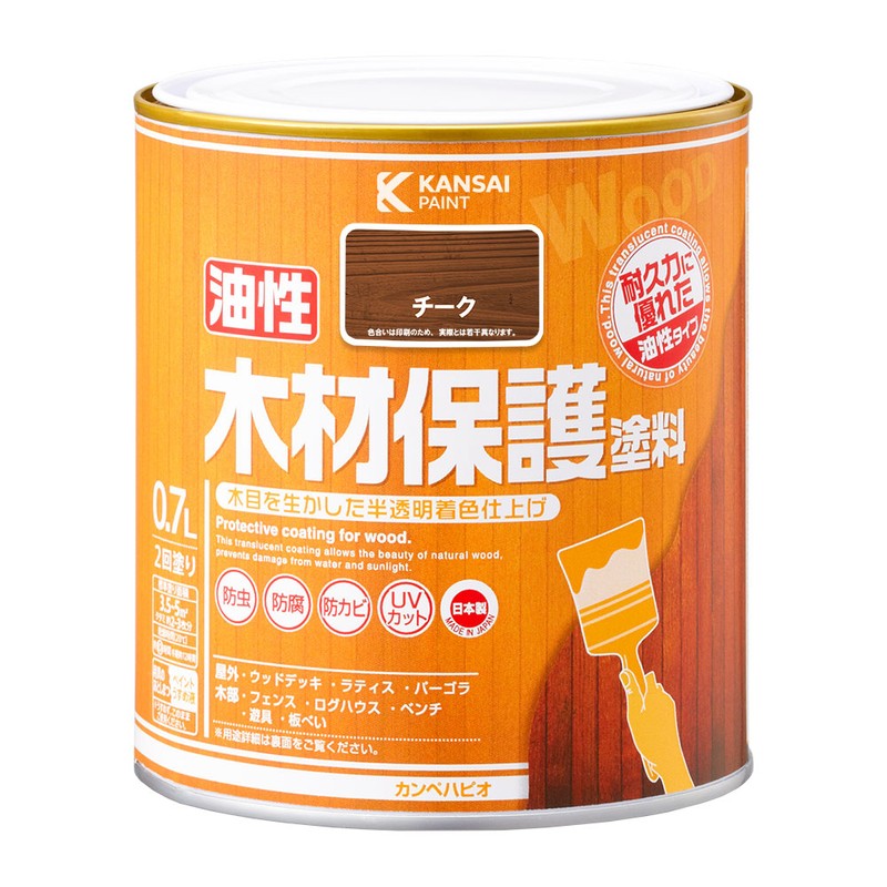 カンペハピオ 9001704 油性木材保護塗料 チーク 0.7L #00247643511007 1個(ご注文単位1個)【直送品】