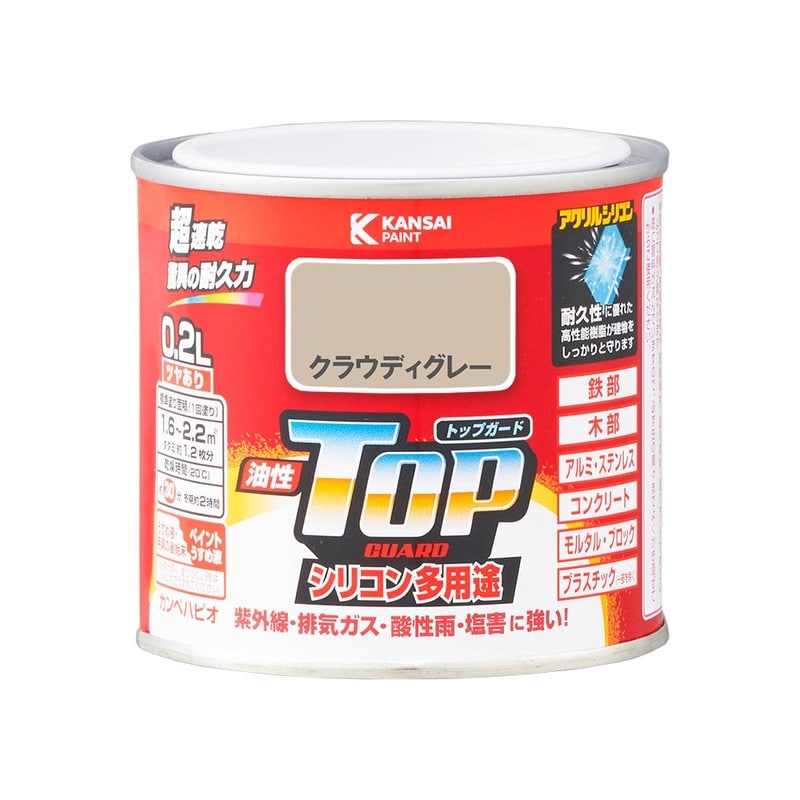 カンペハピオ 9000596 油性トップガード クラウディグレー 0.2L #00017640681002 1個（ご注文単位1個）【直送品】