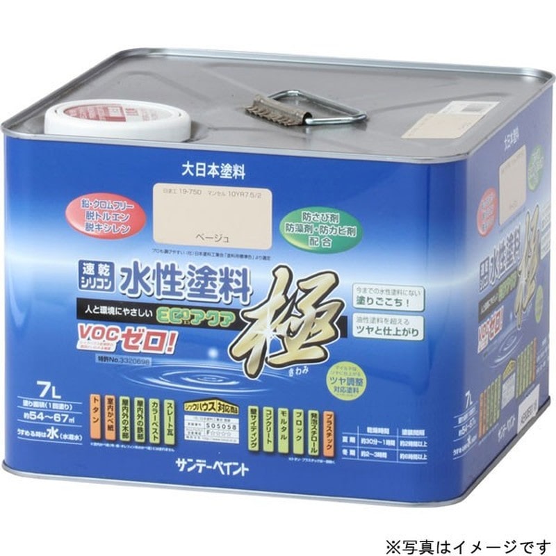 サンデーペイント 9020456 水性ECOアクア 茶 7L #275496 1個（ご注文単位1個）【直送品】