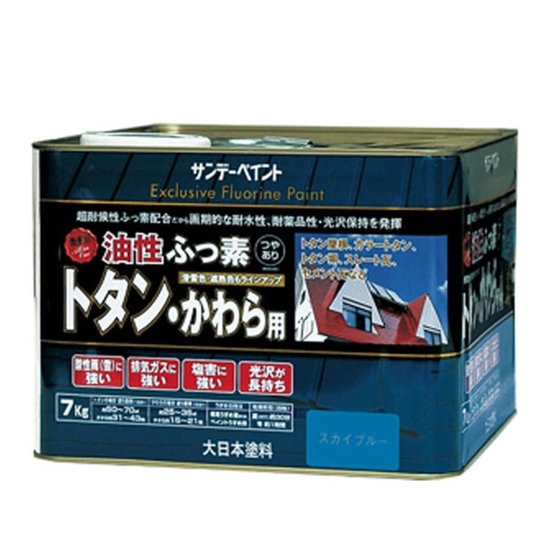 サンデーペイント 9021047 SPフッ素トタン 瓦用 スカイブルー 7K 1個(ご注文単位1個)【直送品】