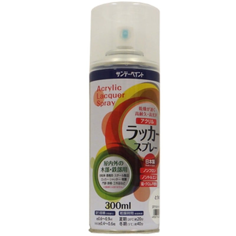 サンデーペイント 9022127 アクリルラッカースプレー 透明 300ml #20019P 1個(ご注文単位1個)【直送品】