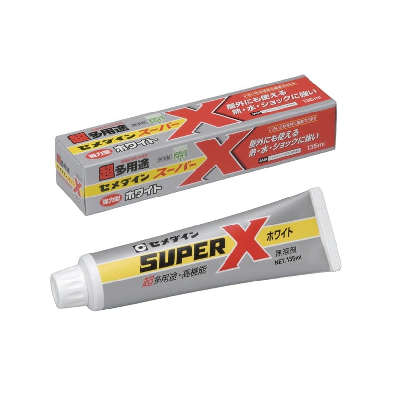 セメダイン 904151 スーパーX ホワイト 135ml 箱 AX-039 1個（ご注文単位1個）【直送品】