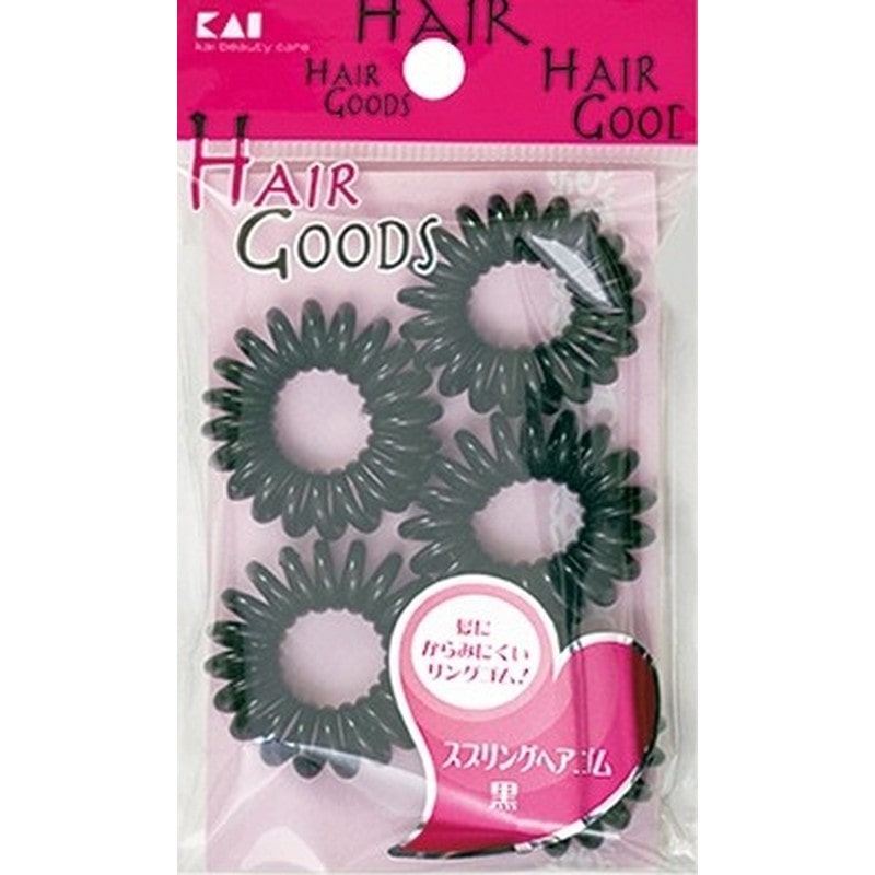 貝印 2040787 HGスプリングヘアゴム黒5P#000HA3050 1個（ご注文単位1個）【直送品】