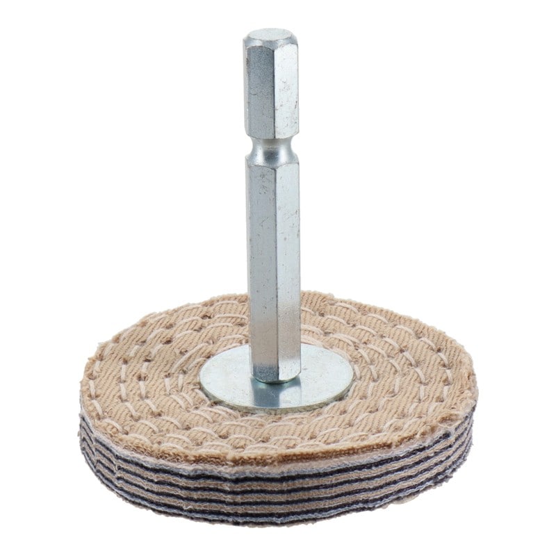 三共コーポレーション 4071337 六角軸軸付金属研磨用布バフ 50mm #332301 1個（ご注文単位1個）【直送品】