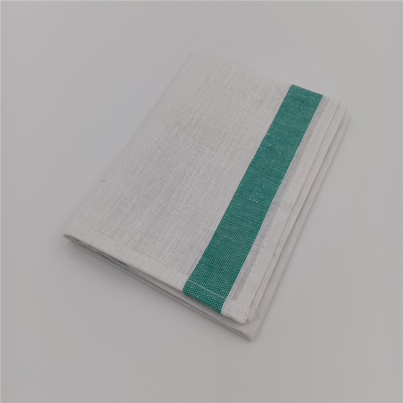アベイチ 綿麻ふきん ライン柄(緑) 包装なし CC2501-50 50枚/箱(ご注文単位1箱)【直送品】