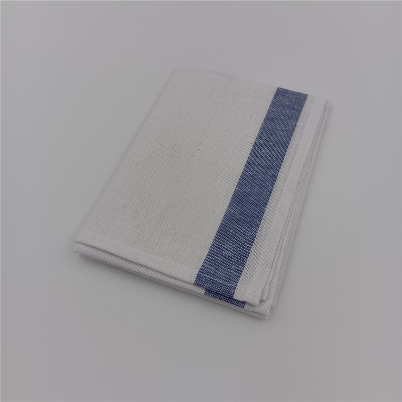 アベイチ 綿麻ふきん ボーダー柄(青) 包装なし CC2501-400 400枚/箱(ご注文単位1箱)【直送品】