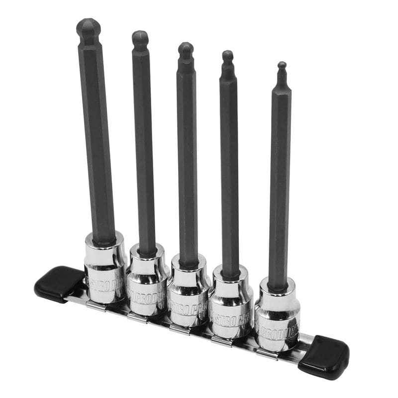 ワールドツール アストロプロダクツ AP 3/8DR HEXロングビットソケットセット ミリ ボールポイント (5個組) 2002000030337(ご注文単位1セット)【直送品】