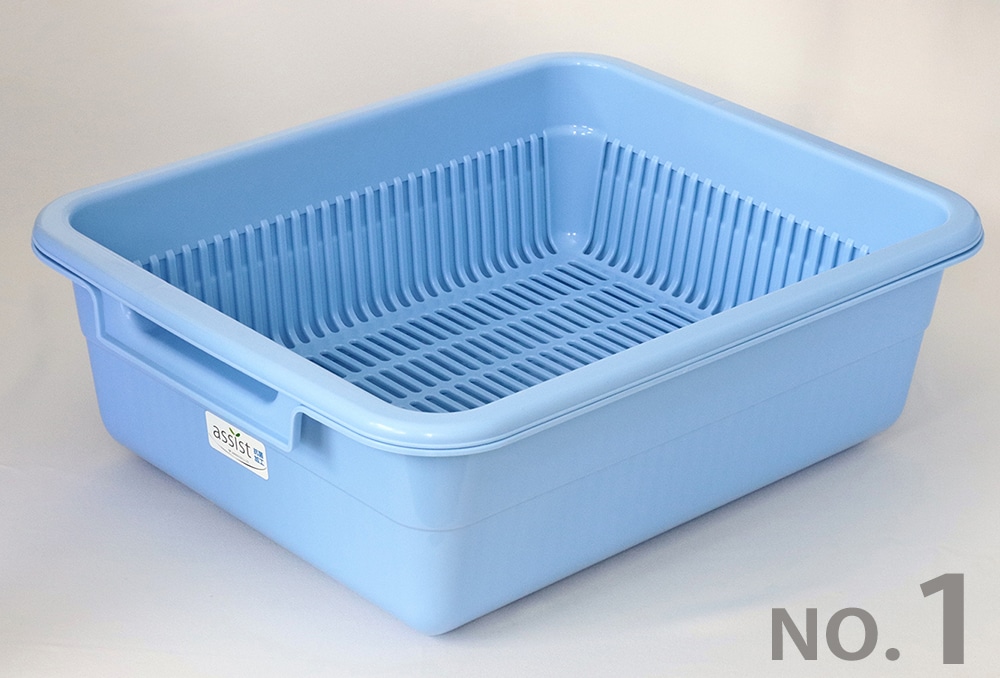 新輝合成 水切りカゴ No.1 475×375×155Hmm  ブルー 1個 (ご注文単位1個)【直送品】
