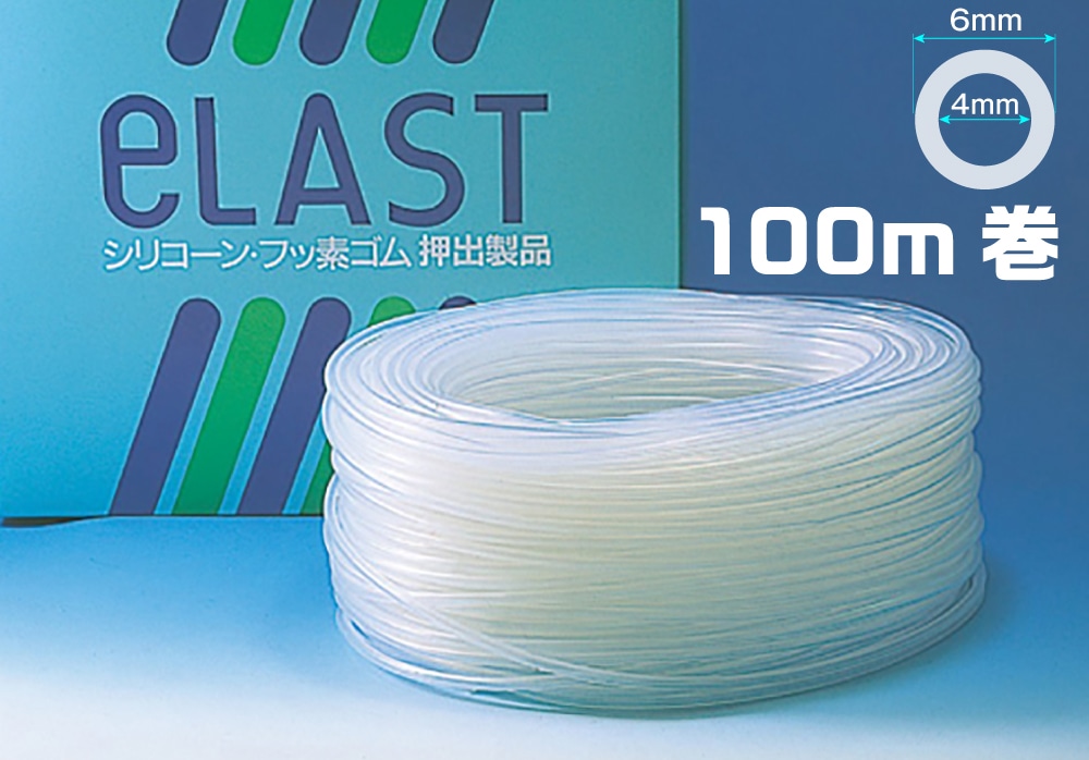 タイガースポリマー シリコンゴムチューブ 4mm×6mm （100m巻） 1箱 (ご注文単位1箱)【直送品】