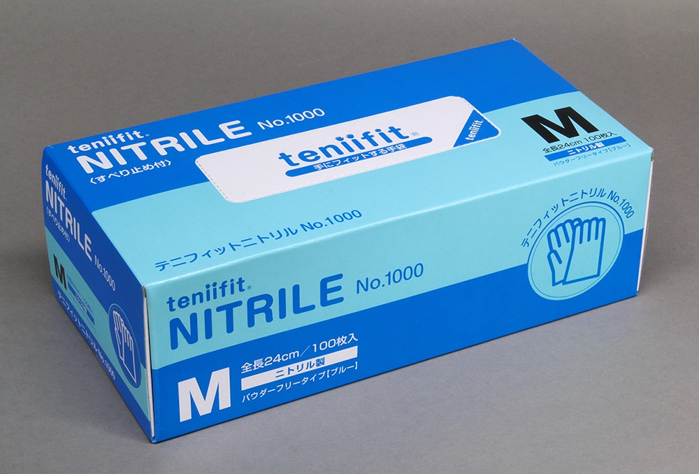 teniifit(テニフィット)ニトリル No1000 Mサイズ 100枚入 1箱 (ご注文単位1箱)【直送品】