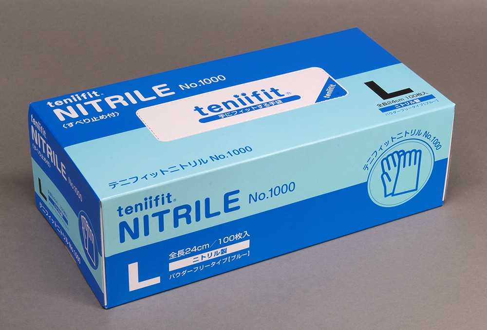 teniifit(テニフィット)ニトリル No1000 Lサイズ 100枚入 1箱 (ご注文単位1箱)【直送品】