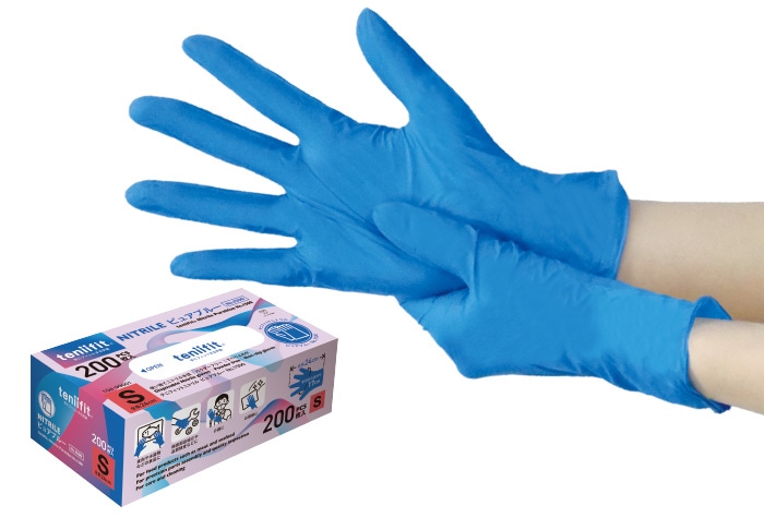 teniifit(テニフィット)NITRILE ピュアブルー NO.1500 Sサイズ(200枚入) 1箱 (ご注文単位1箱)【直送品】