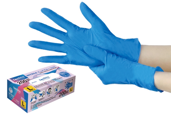 teniifit(テニフィット)NITRILE ピュアブルー NO.1500 Lサイズ(200枚入) 1箱 (ご注文単位1箱)【直送品】