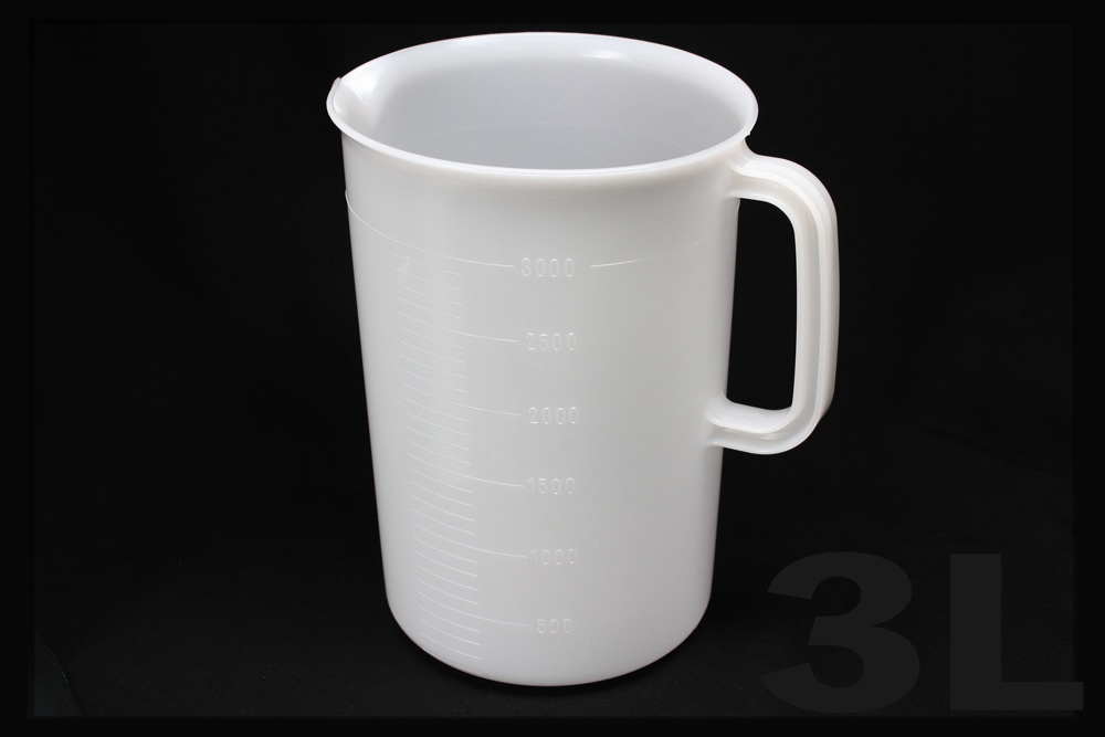 日本メデカルサイエンス ポリエチレンビーカー 3L 片手付 目盛付 1個 (ご注文単位1個)【直送品】
