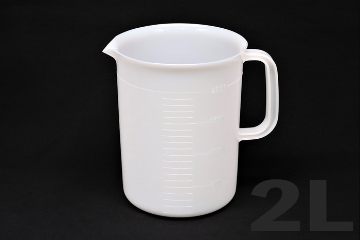 日本メデカルサイエンス ポリエチレンビーカー 2L  片手付 目盛付 1個 (ご注文単位1個)【直送品】
