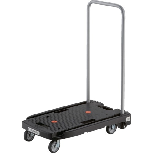 トラスコ中山 TRUSCO 小型樹脂製運搬車 こまわり君 (折りたたみハンドルタイプ･省音タイプ) 600X390 MP-6039N2-BK ブラック 1台 (ご注文単位1台)【直送品】