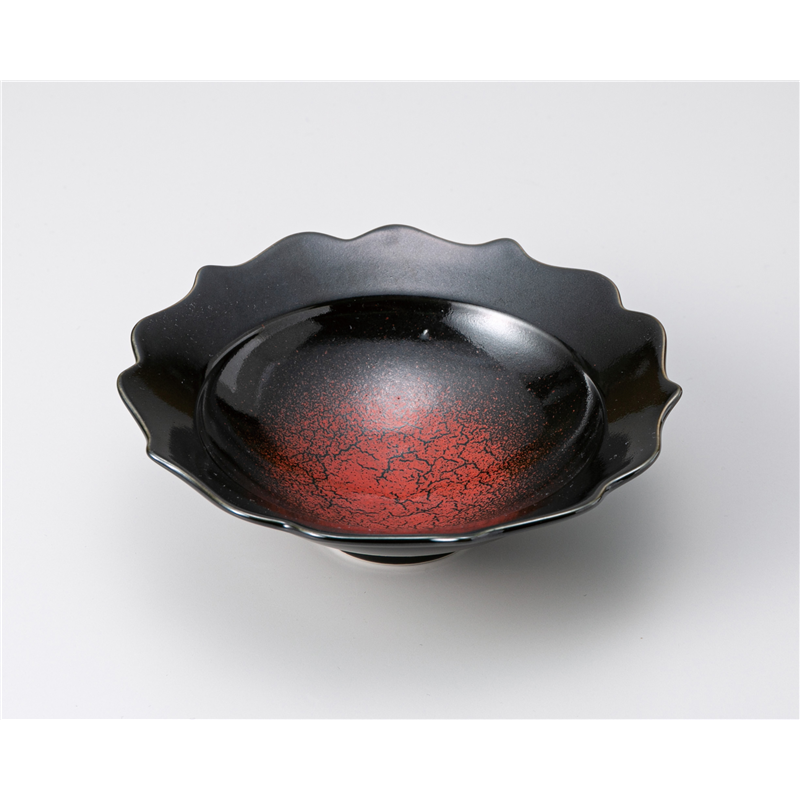 古林陶器 中鉢 Ryoka(稜花)黒紅14.5cm小鉢 1203320335 1個(ご注文単位1個)【直送品】