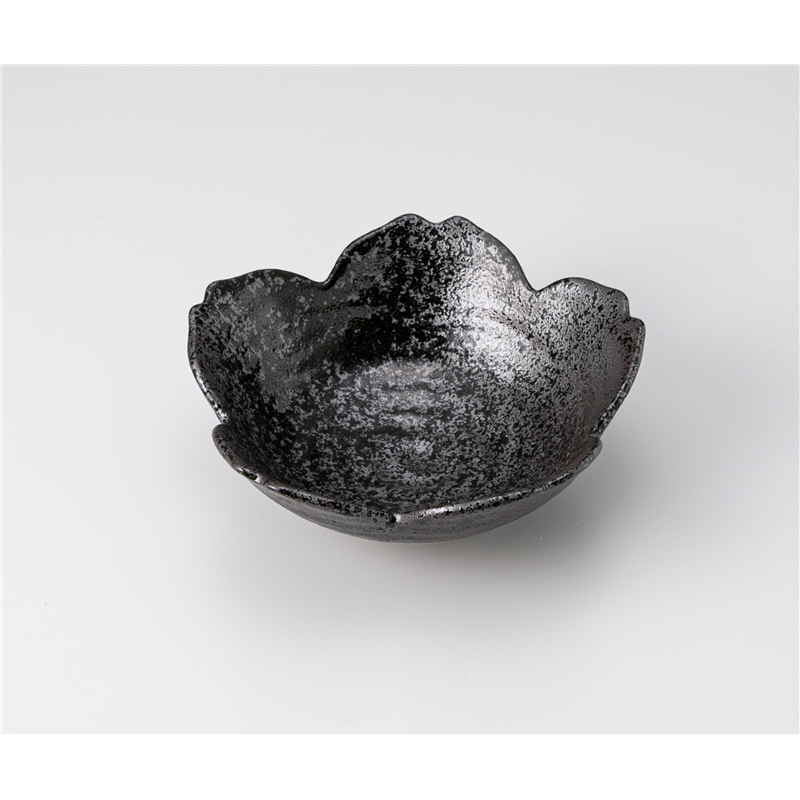 古林陶器 中鉢 黒釉 桜鉢 1203520451 1個(ご注文単位1個)【直送品】