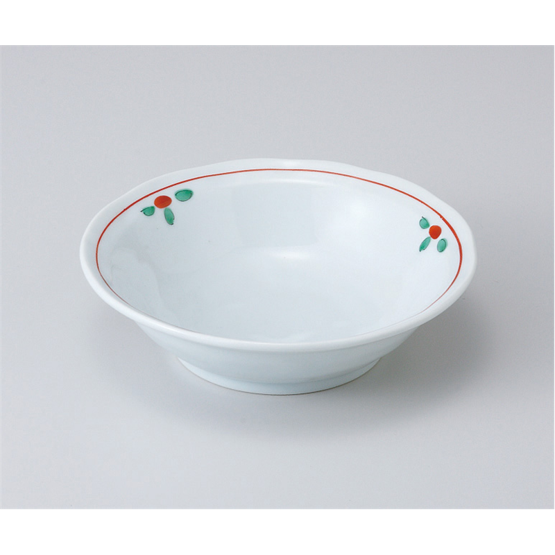 古林陶器 小鉢 青地赤絵花紋4.0浅丼 507120347 1個（ご注文単位1個）【直送品】