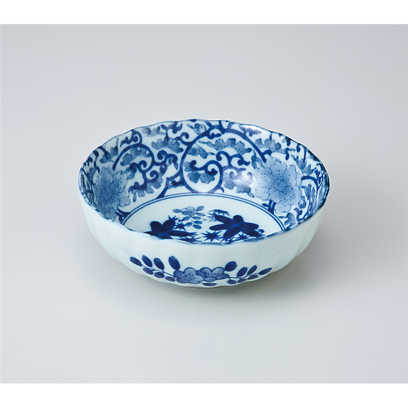 古林陶器 小鉢 藍染唐草 4.5鉢 705650260 1個（ご注文単位1個）【直送品】