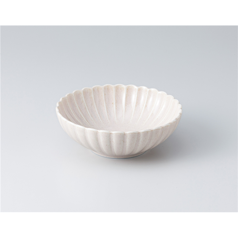 古林陶器 小鉢 菊型白うのふ13cm鉢 1305560352 1個（ご注文単位1個）【直送品】