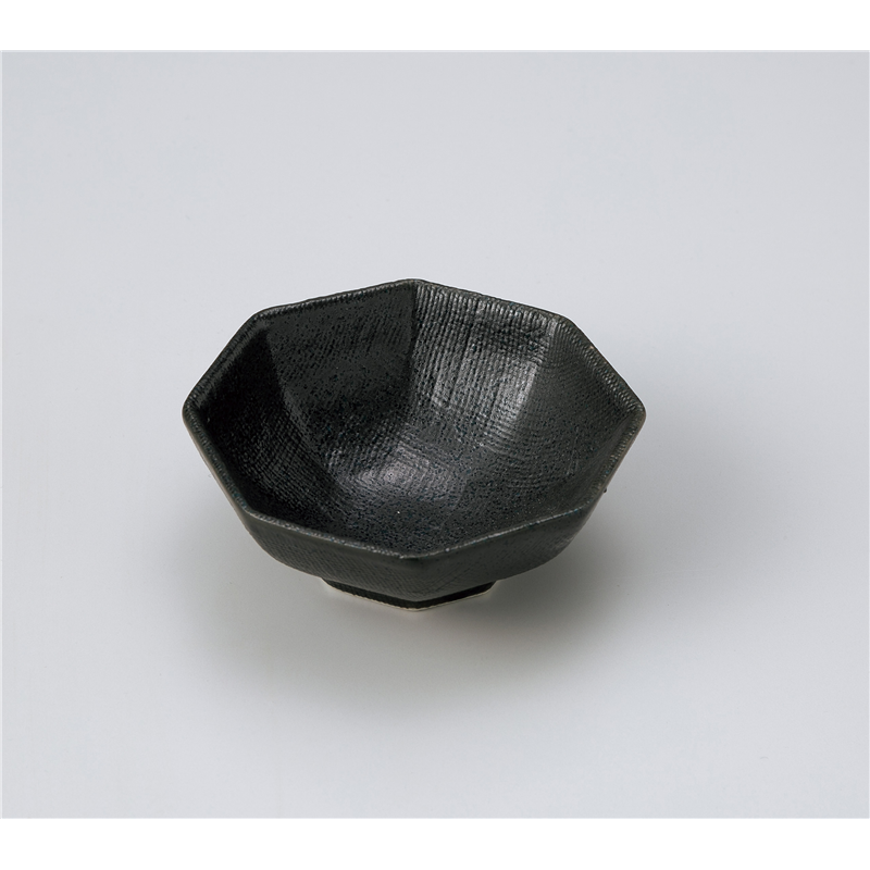 古林陶器 小付 黒結晶 八角小付 1207720247 1個（ご注文単位1個）【直送品】