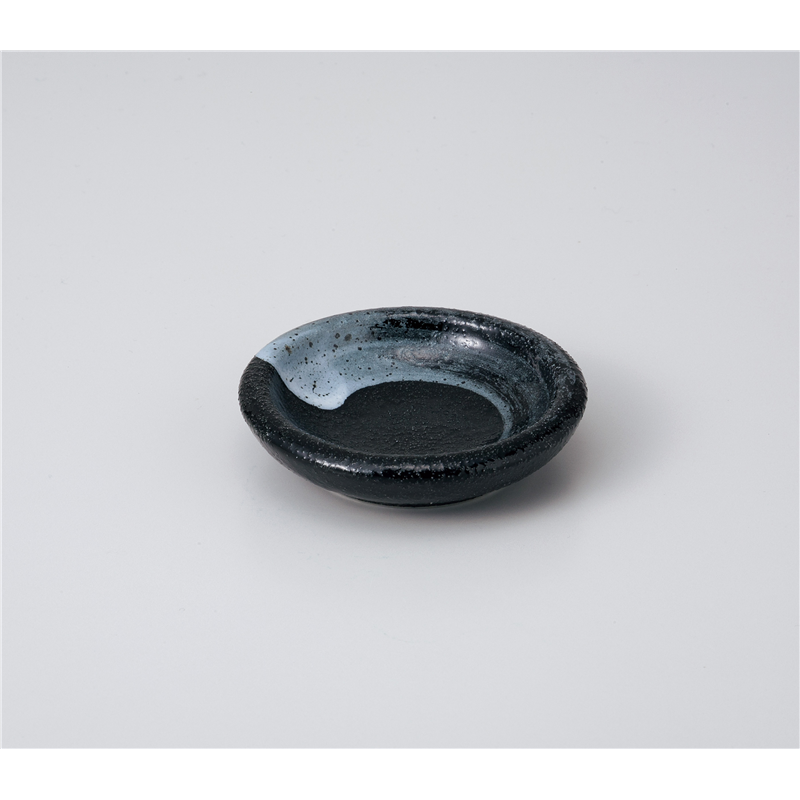 古林陶器 小付 白刷毛黒ミニ皿 1010040425 1個（ご注文単位1個）【直送品】
