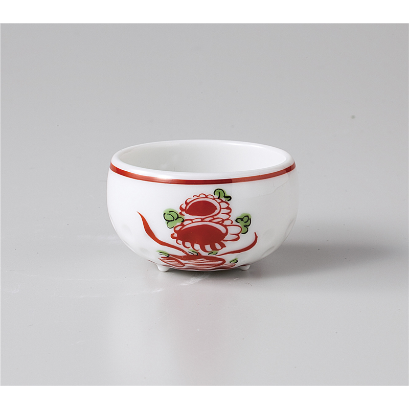 古林陶器 珍味特選 赤絵花鳥三ツ足珍味(小) 1108540207 1個(ご注文単位1個)【直送品】