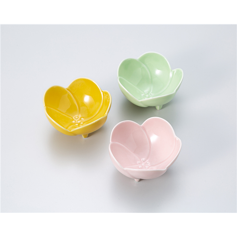古林陶器 珍味 ヒワ 花型三っ足小付 1308510731 1個(ご注文単位1個)【直送品】