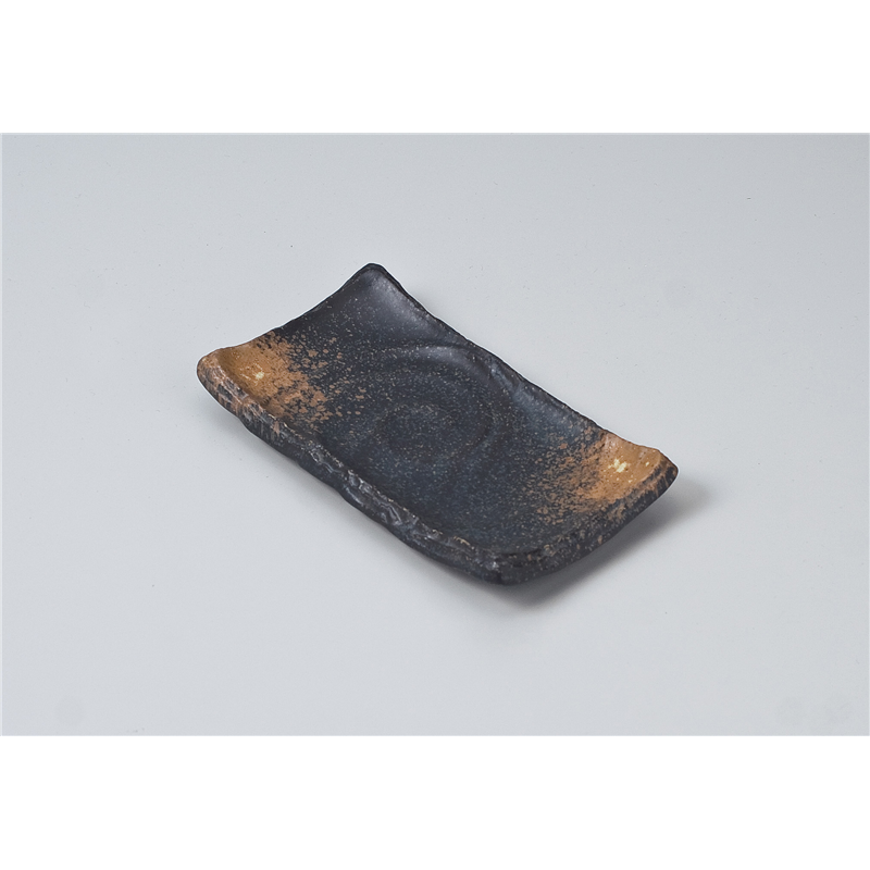 古林陶器 焼物皿 黒備前足付焼物皿(小) 612910251 1個（ご注文単位1個）【直送品】