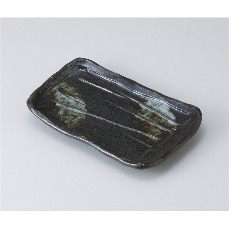 古林陶器 焼物皿 そぎ型焼物皿 天目白吹 513150261 1個(ご注文単位1個)【直送品】