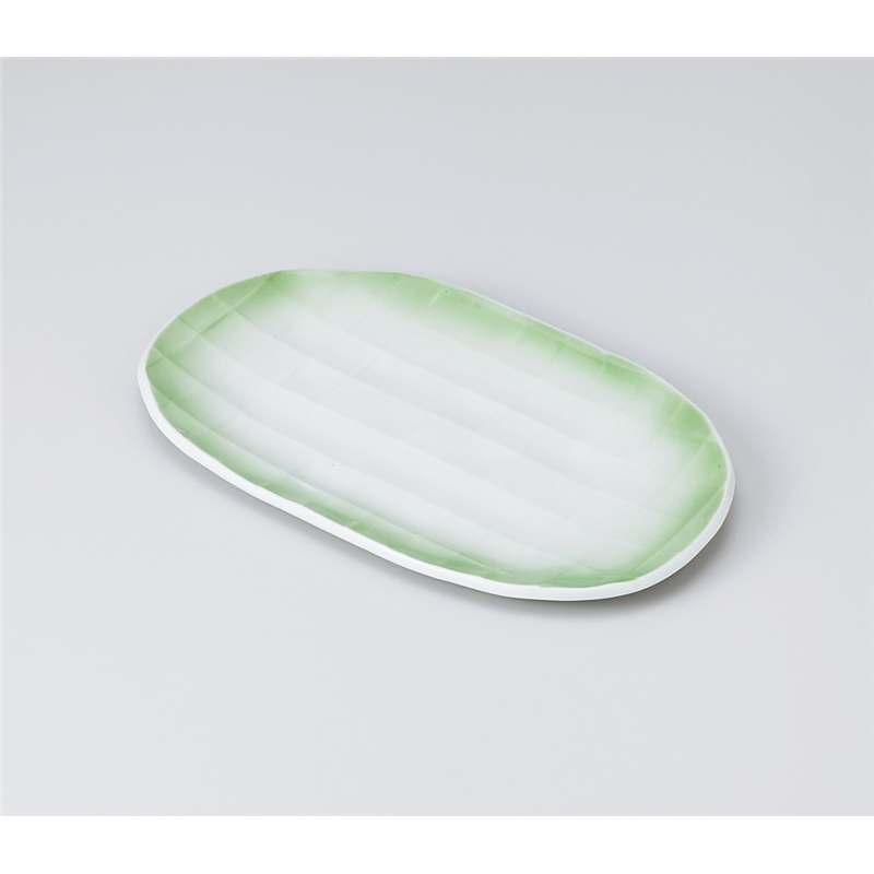 古林陶器 焼物皿 ヒワ吹格子小判焼物皿 913740174 1個(ご注文単位1個)【直送品】