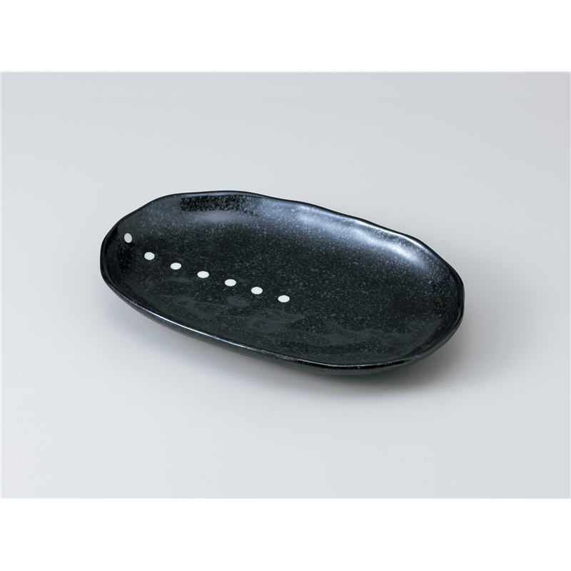 古林陶器 焼物皿 黒マットドットスパ皿 1013830440 1個(ご注文単位1個)【直送品】