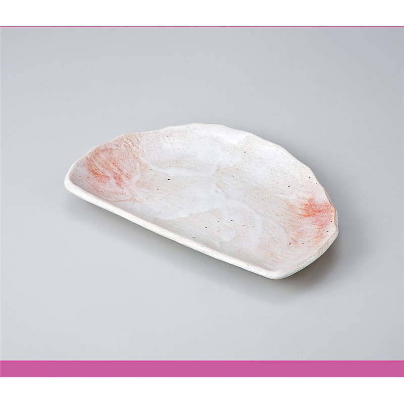 古林陶器 焼物皿 桜志野半月皿 712240161 1個(ご注文単位1個)【直送品】