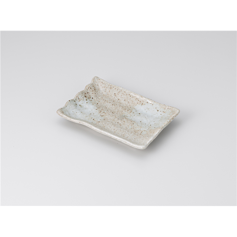古林陶器 焼物皿 しのぎ長角小皿 グレー 1214920561 1個(ご注文単位1個)【直送品】