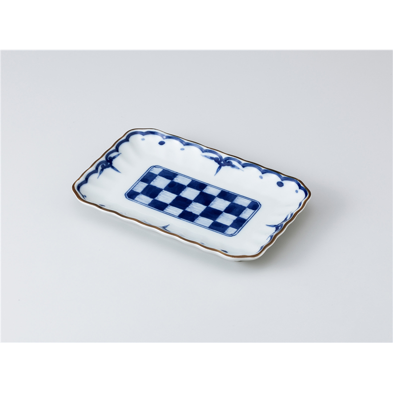 古林陶器 焼物皿 吉祥小紋 市松焼物皿 1013620235 1個(ご注文単位1個)【直送品】